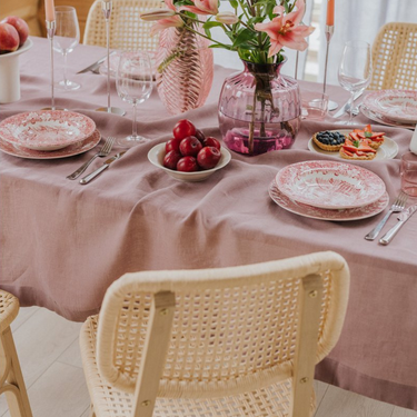 Pink linen tablecloth - Per piece