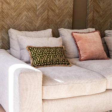 Kotabo Maud decorative cushion set – Set of 2 cushions – 'Pink & Olive'