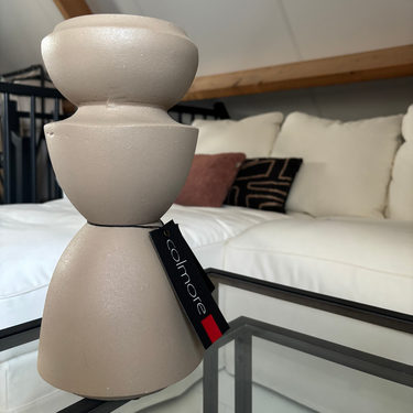 XL candlestick taupe - 14 x 28 cm