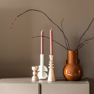 Candlestick Ivory white - 14 x 9 x 22 cm