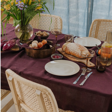 Linnen tafelkleed paars