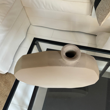 Round vase taupe - 32 x 5 x 31 cm