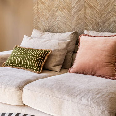 Kotabo Maud decorative cushion set – Set of 2 cushions – 'Pink & Olive'
