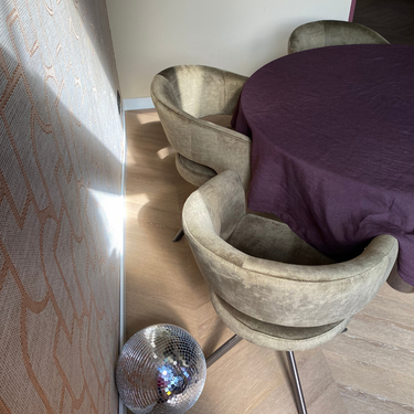 Purple linen tablecloth round