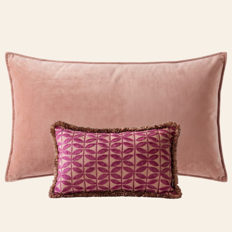 Kotabo Dekokissen-Set Jolie – 2 Kissen – Rosa & Beerenrot