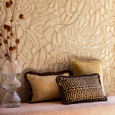 Kotabo Zierkissen mit Swirl-Print und Fransen – 30 x 50 cm – Chocolate Chic