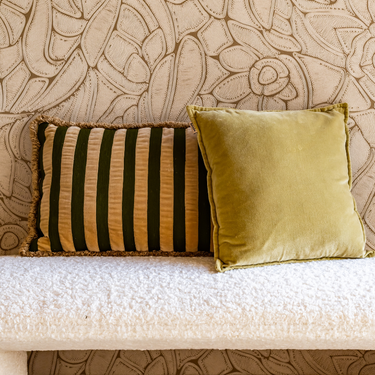 Kotabo coussins décoratifs Lauren – Ensemble de 2 coussins – Oasis d'Olive & Pistache Parfait