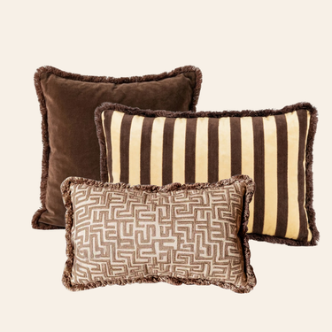 Set di cuscini decorativi Kotabo Caro – Set da 3 cuscini – Chocolate Chic & Bold Beige