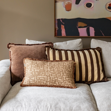 Set di cuscini decorativi Kotabo Caro – Set da 3 cuscini – Chocolate Chic & Bold Beige