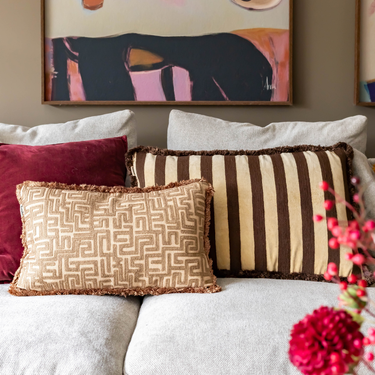 Set di cuscini decorativi Kotabo Charline – Set da 3 cuscini – Chocolate Chic, Magical Mauve & Bold Beige