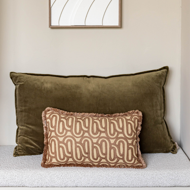 PRE-ORDER Kotabo sierkussenset Lina – Set van 2 kussens – Olive & Beige