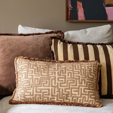 Set di cuscini decorativi Kotabo Caro – Set da 3 cuscini – Chocolate Chic & Bold Beige