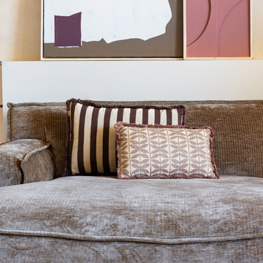 Set di cuscini decorativi Kotabo Mona – Set da 2 cuscini – Chocolate Chic & Bold Beige