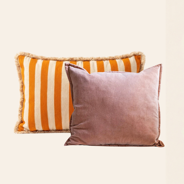 Set di cuscini decorativi Kotabo Iva – Set da 2 cuscini – Oatmeal Orange & Pretty in Pink