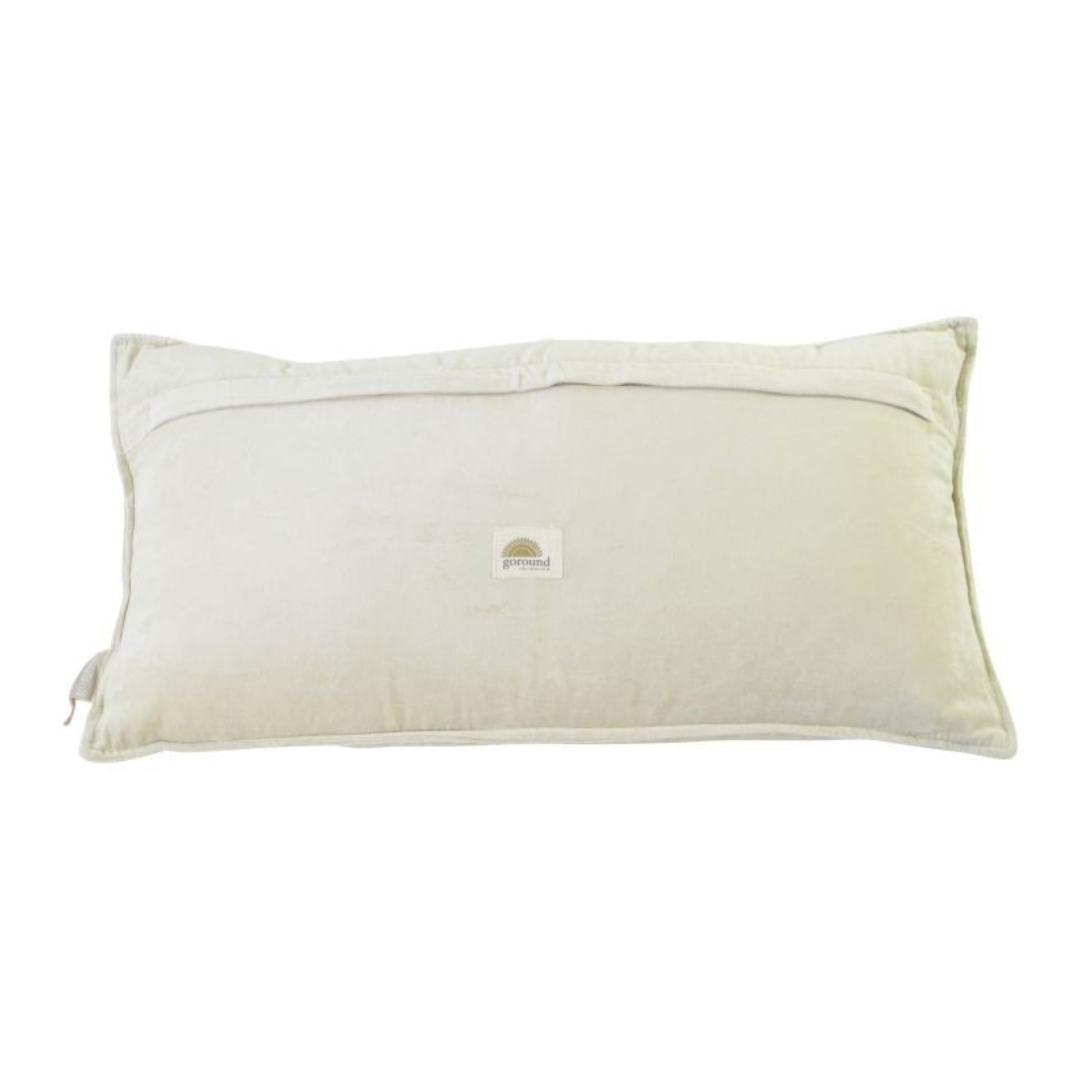 XL decorative cushion white velvet - 40x80 cm