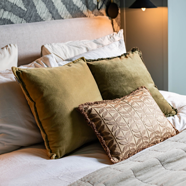 Kotabo sierkussenset Fabie – Set van 3 kussens – Perfect Pistache, Olive Oasis & Bold Beige