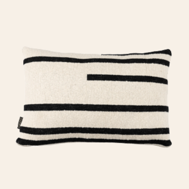 Collezione Lifestyle home - Cuscino OLEY bianco con linee nere – 60 x 40 cm