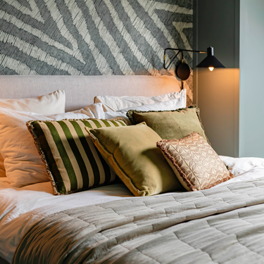 Kotabo sierkussenset Iris – Set van 4 kussens – Olive Oasis, Perfect Pistache & Bold Beige