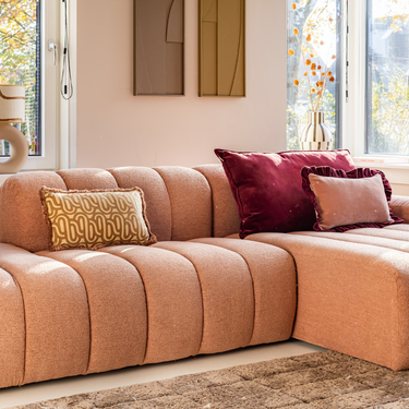 Kotabo sierkussenset Nola – Set van 3 kussens – Magical Mauve, Pretty in Pink & Bold Beige