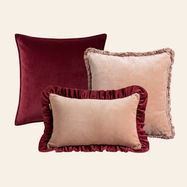 Kotabo sierkussenset Quinn – Set van 3 kussens – Pretty in Pink & Magical Mauve