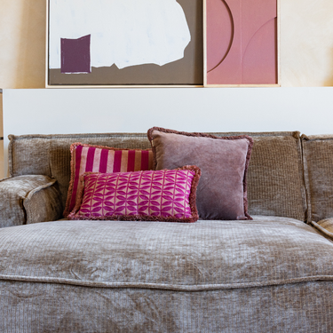 Set di cuscini decorativi Kotabo Minre – Set da 3 cuscini – Chocolate Chic & Blushed Berry