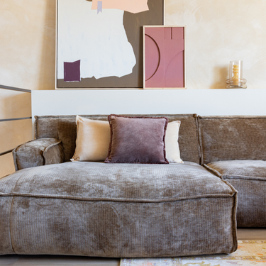 Set di cuscini decorativi Kotabo Florica – Set da 2 cuscini – Butter Beige & Chocolate Chic