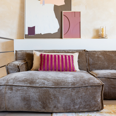 Set di cuscini decorativi Kotabo Bodine – Set da 2 cuscini – Butter Beige & Blushed Berry