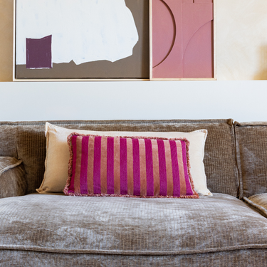 Set di cuscini decorativi Kotabo Bodine – Set da 2 cuscini – Butter Beige & Blushed Berry