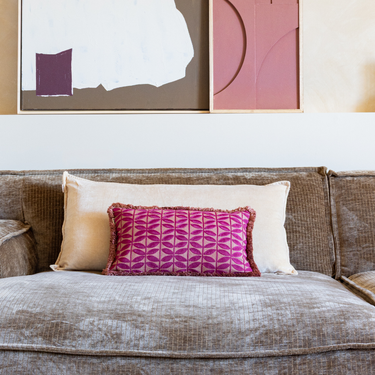 Set di cuscini decorativi Kotabo Karlie – Set da 2 cuscini – Butter Beige & Blushed Berry