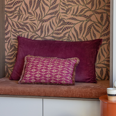 Set di cuscini decorativi Kotabo Karlie – Set da 2 cuscini – Butter Beige & Blushed Berry