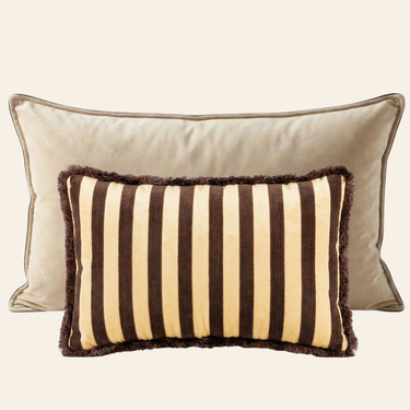 Set di cuscini decorativi Kotabo Abely – Set da 2 cuscini – Butter Beige & Chocolate Chic