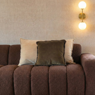 Kotabo Sierkussenset Florine – Set van 2 kussens – Butter Beige & Olive Oasis