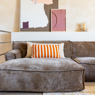 Set di cuscini decorativi Kotabo Novi – Set da 2 cuscini – Beige burro & Arancio avena