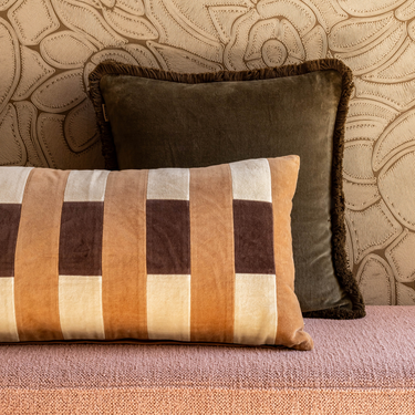 Kotabo Zierkissen-Set Eleanor – 2er-Set Kissen – Olive Oasis, Chocolate Chic, Caramel Crunch & Butter Beige