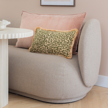 Kotabo Amé Decorative Cushion Set – Set of 2 Cushions – Pretty in Pink &amp; Olive Oasis