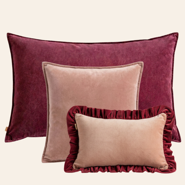 Kotabo sierkussenset Georgia – Set van 3 kussens – Magical Mauve & Pretty in Pink