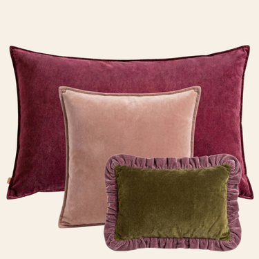 Kotabo sierkussenset Hallie – Set van 3 kussens – Magical Mauve, Pretty in Pink &amp; Olive Oasis x Plum