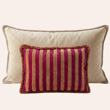 Kotabo sierkussenset Bodine – Set van 2 kussens – Butter Beige & Blushed Berry