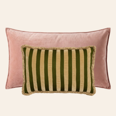 Kotabo sierkussenset Fabienne – Set van 2 kussens – Pretty in Pink & Olive Oasis