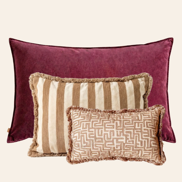 Kotabo Hanna decorative cushion set – Set of 3 cushions – 'Mauve &amp; Beige'