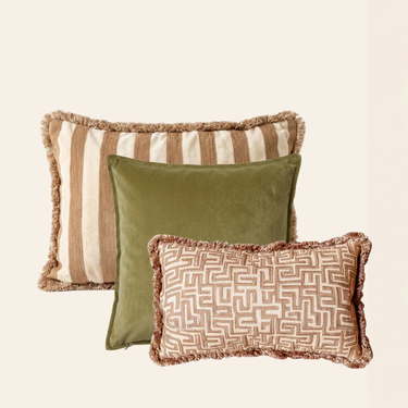 Kotabo decorative cushion set Jackie – Set of 3 cushions – Pistachio &amp; Beige