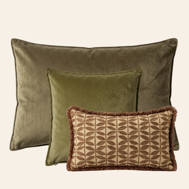 Kotabo sierkussenset Vive – Set van 3 kussens – Olive Oasis, Perfect Pistache & Bold Beige